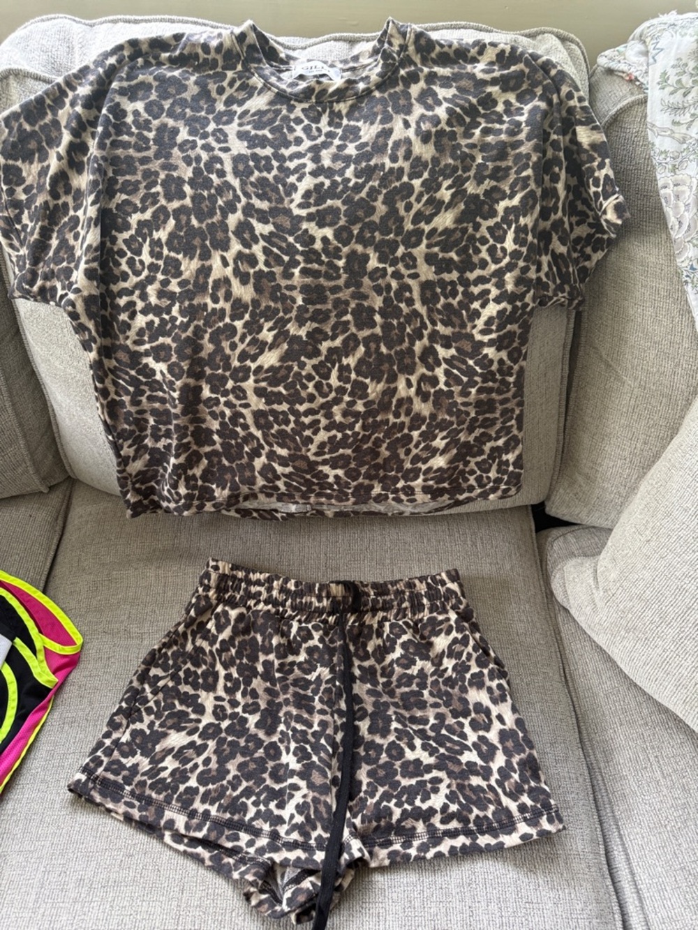 Vici Collection Leopard Print Two-Piece Loungewear Set